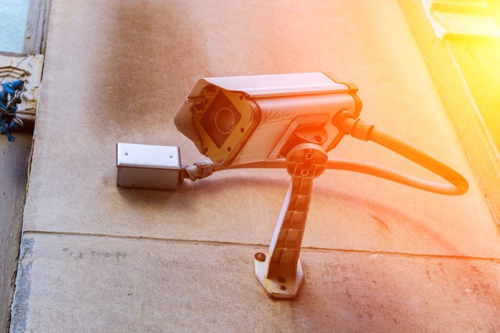 CCTV on the side of a building